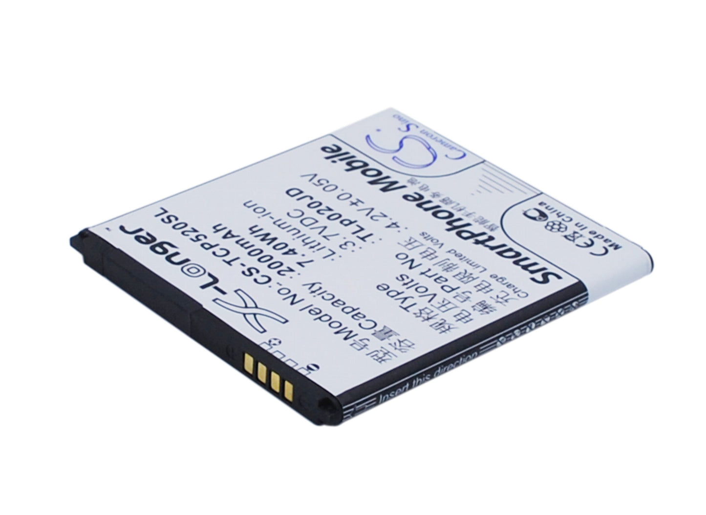 Replacement Battery for TCL  P5181 – Mobile, SmartPhone – 2000mAh / 7.40Wh / 3.7V