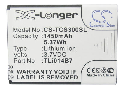 Replacement Battery for TCL  E708 – Mobile, SmartPhone – 1450mAh / 5.37Wh / 3.7V