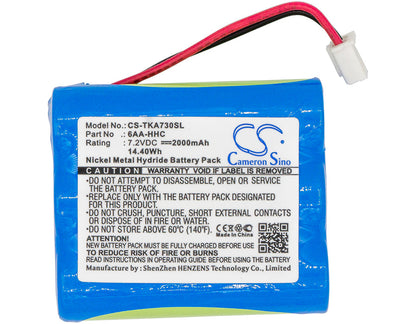 Replacement Battery for TDK  Life on Record A73 – Speaker – 2000mAh / 14.40Wh / 7.2V