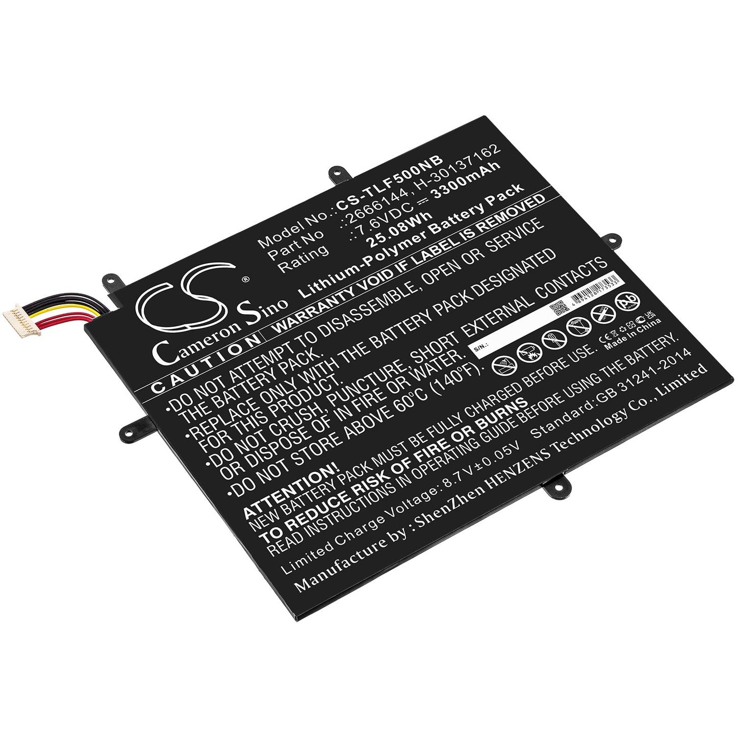 Replacement Battery for Teclast  F5 – Notebook, Laptop – 3300mAh / 25.08Wh / 7.6V