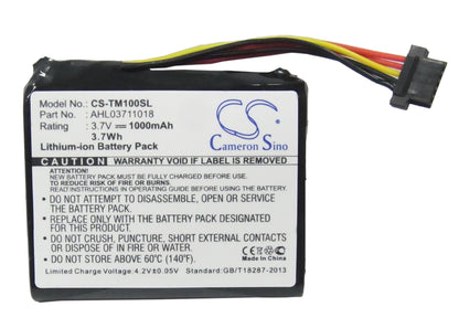 Replacement Battery for TomTom  4CS0.002.01 – GPS, Navigator – 1000mAh / 3.70Wh / 3.7V