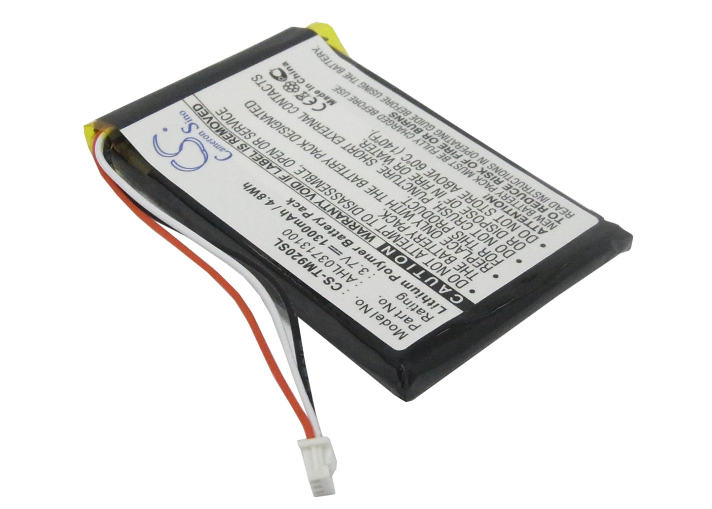 Replacement Battery for TomTom  340S LIVE XL – GPS, Navigator – 1300mAh / 4.81Wh / 3.7V