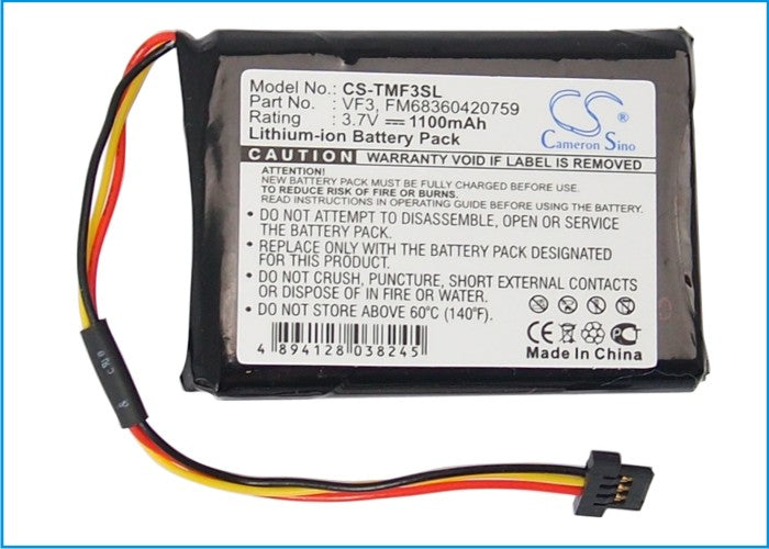 Replacement Battery for TomTom  Go XL330S – GPS, Navigator – 1100mAh / 4.07Wh / 3.7V