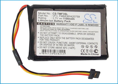 Replacement Battery for TomTom  Go XL330S – GPS, Navigator – 1100mAh / 4.07Wh / 3.7V