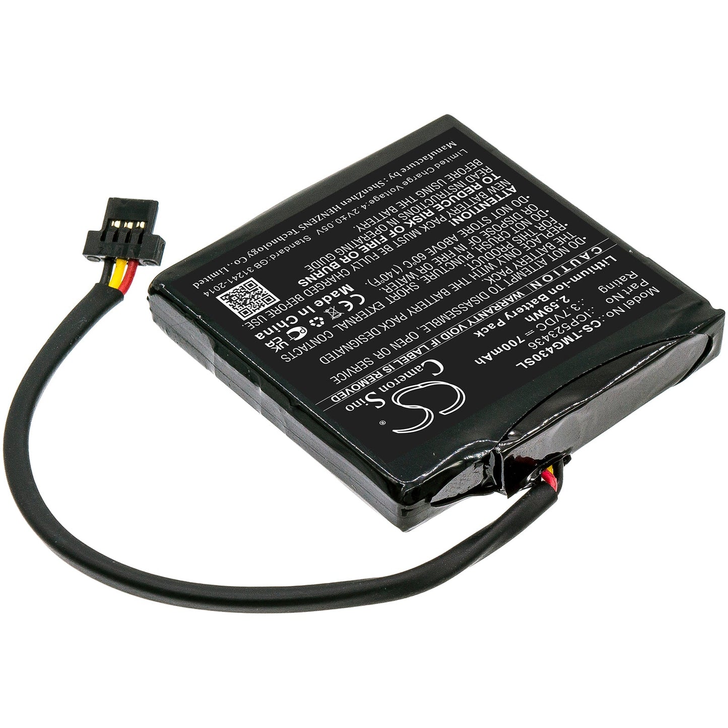 Replacement Battery for TomTom  4FB40 – GPS, Navigator – 700mAh / 2.59Wh / 3.7V