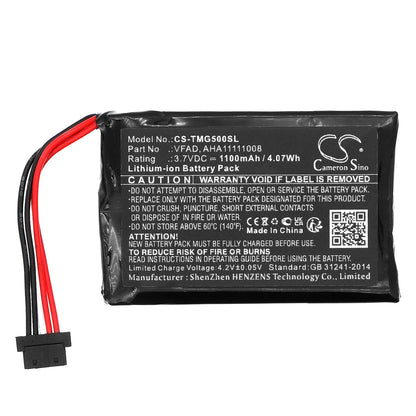 Replacement Battery for TomTom  4FL50 – GPS, Navigator – 1100mAh / 4.07Wh / 3.7V