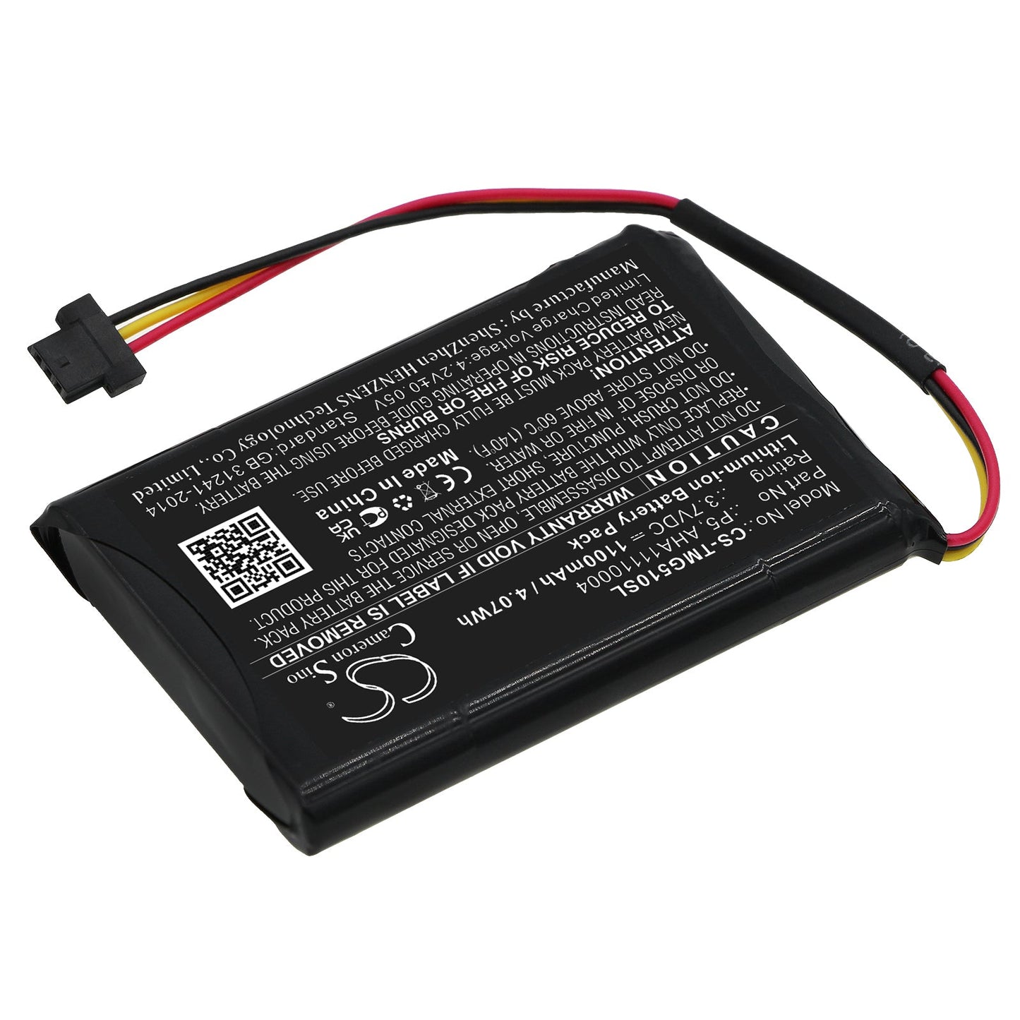 Replacement Battery for TomTom  4FA50 – GPS, Navigator – 1100mAh / 4.07Wh / 3.7V