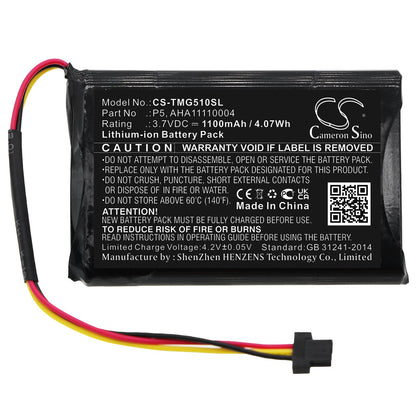 Replacement Battery for TomTom  4FA50 – GPS, Navigator – 1100mAh / 4.07Wh / 3.7V