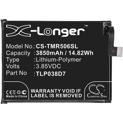 Replacement Battery for TCL  10 SE – Mobile, SmartPhone – 3850mAh / 14.82Wh / 3.85V