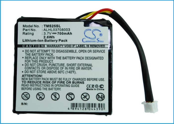 Replacement Battery for TomTom  4EN.001.02 – GPS, Navigator – 700mAh / 3.7V