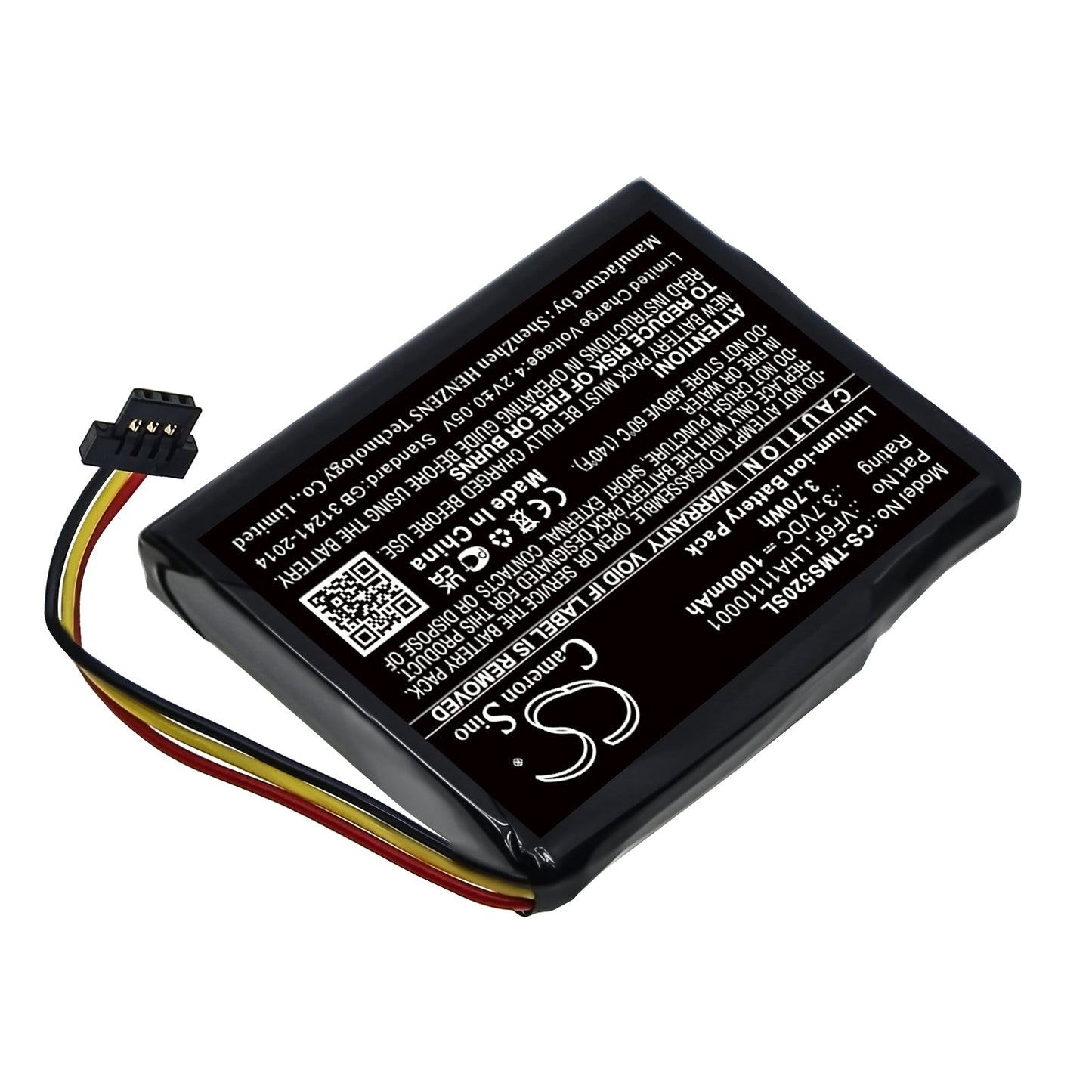Replacement Battery for TomTom  4AL51 – GPS, Navigator – 1000mAh / 3.7Wh / 3.7V