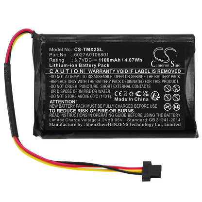 Replacement Battery for TomTom  4ET0.002.02 – GPS, Navigator – 1100mAh / 4.07Wh / 3.7V