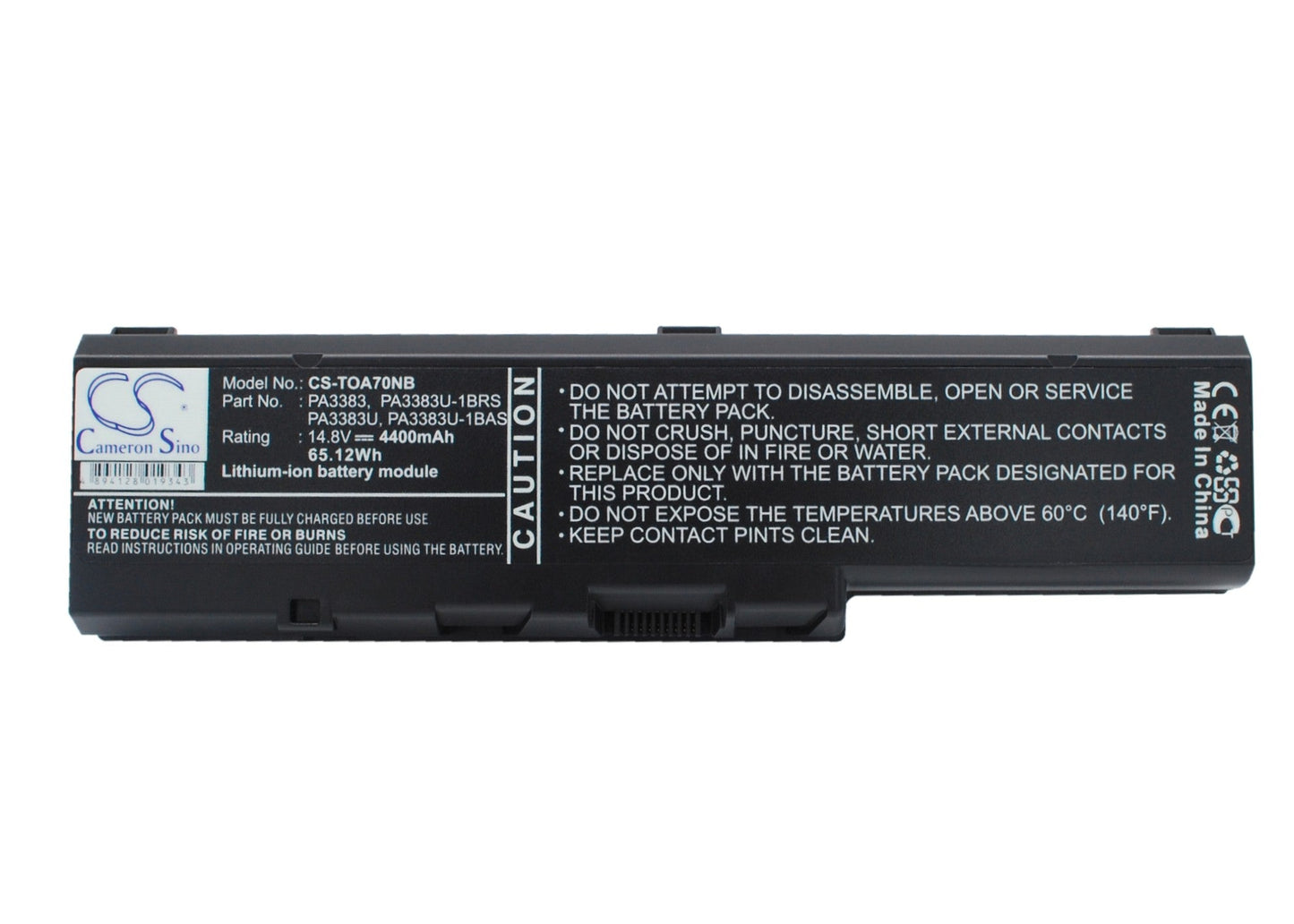 Replacement Battery for Toshiba  Satellite A70 – Notebook, Laptop – 4400mAh/65.12Wh / 14.8V