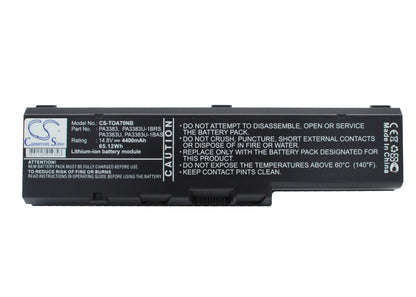 Replacement Battery for Toshiba  Satellite A70 – Notebook, Laptop – 4400mAh/65.12Wh / 14.8V