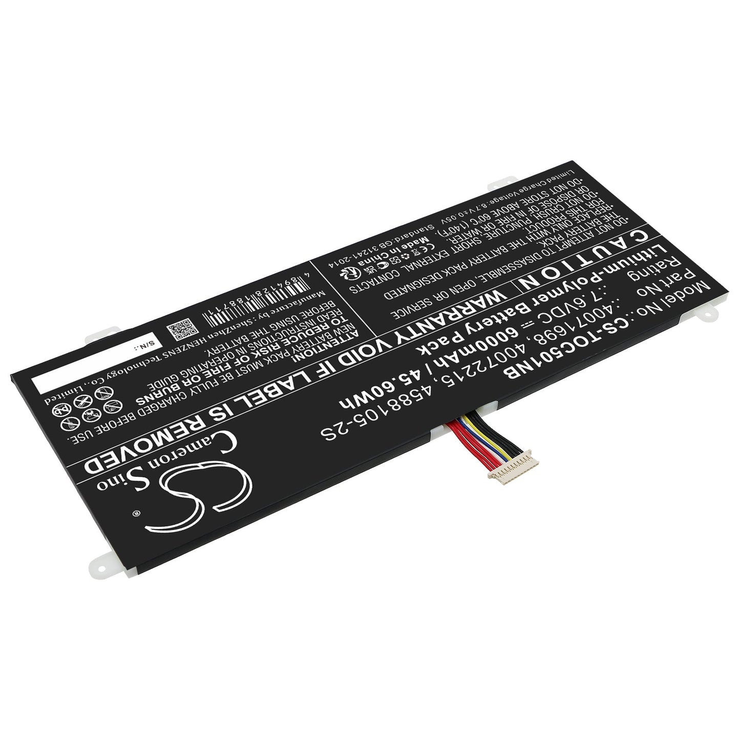 Replacement Battery for Medion  Akoya E15403 – Notebook, Laptop – 6000mAh / 45.60Wh / 7.6V