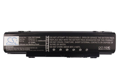 Replacement Battery for Toshiba  Dynabook Qosmio T750 – Notebook, Laptop – 4400mAh / 47.52Wh / 10.8V