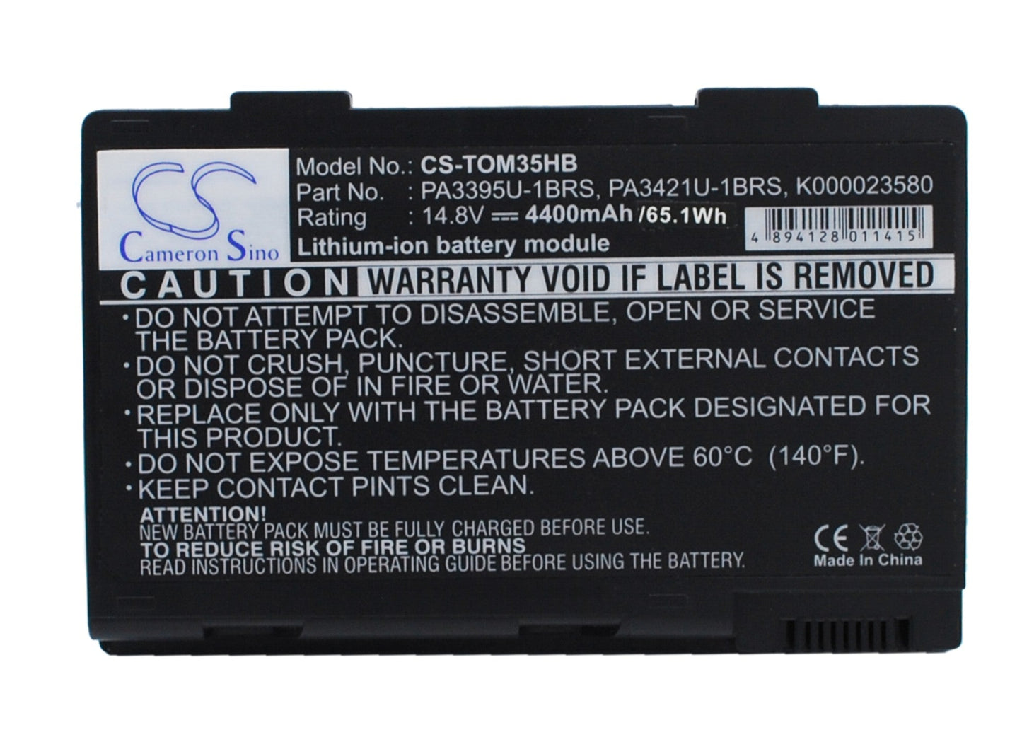 Replacement Battery for Toshiba  Satellite M30X – Notebook, Laptop – 4400mAh / 14.8V