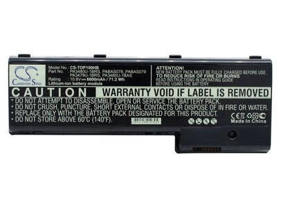 Replacement Battery for Toshiba  Satellite P100 Series – Notebook, Laptop – 6600mAh / 10.8V