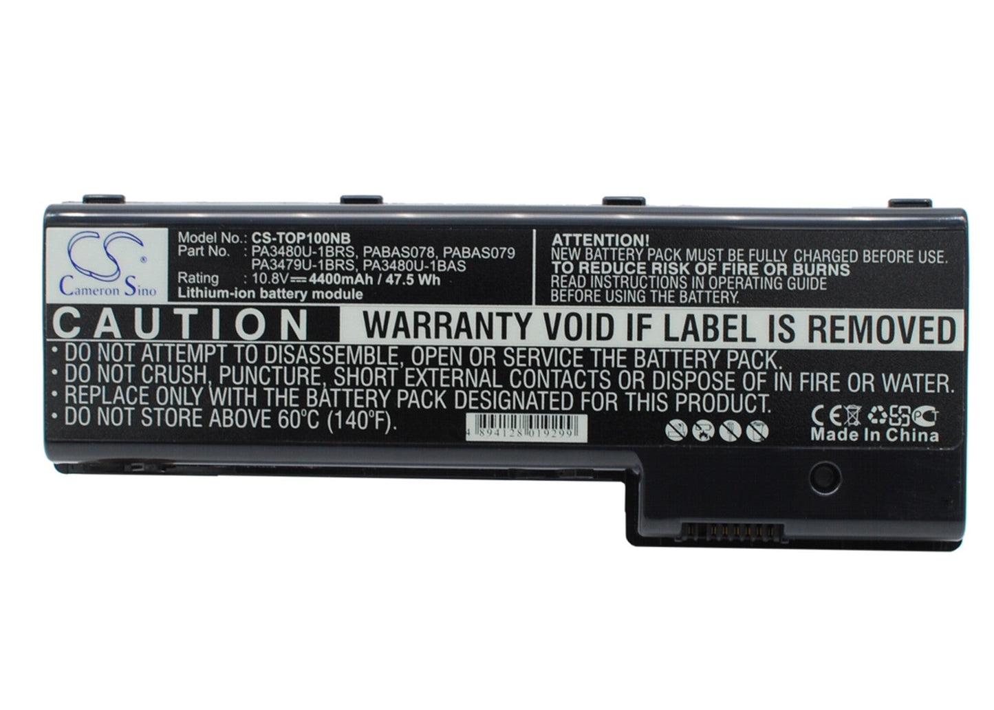 Replacement Battery for Toshiba  Satellite P100 Series – Notebook, Laptop – 4400mAh / 10.8V