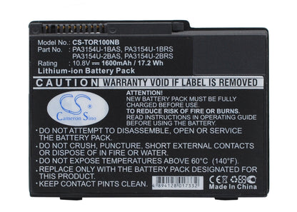 Replacement Battery for Toshiba  Portege 2000 – Notebook, Laptop – 1600mAh / 10.8V