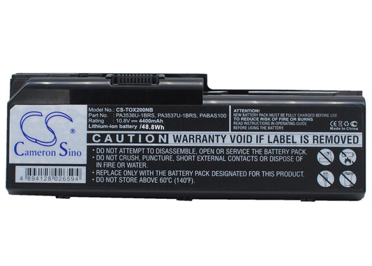 Replacement Battery for Toshiba  Equium P200 – Notebook, Laptop – 4400mAh / 10.8V