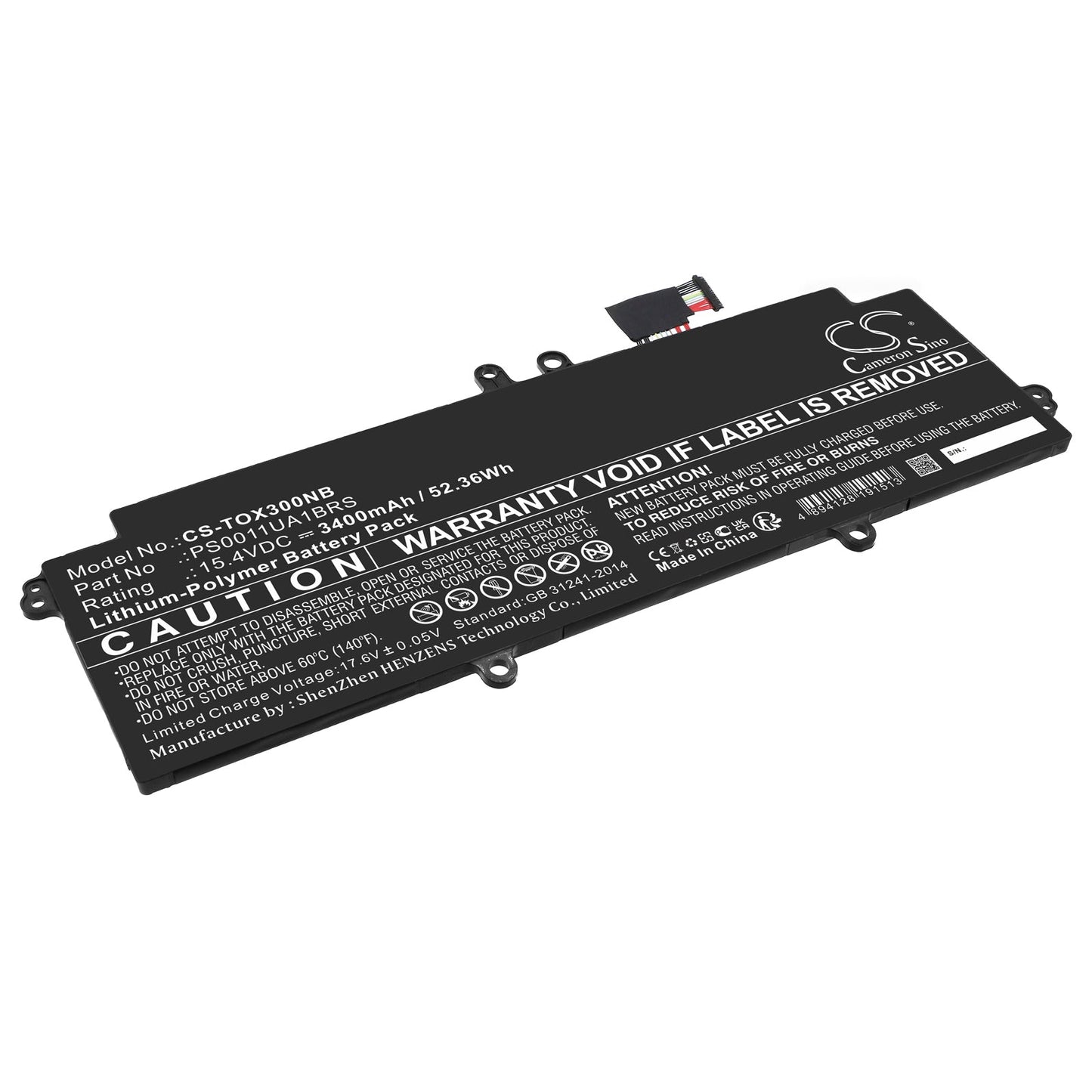 Replacement Battery for Dynabook  Portege X30L-J – Notebook, Laptop – 3400mAh / 52.36Wh / 15.4V