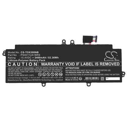 Replacement Battery for Dynabook  Portege X30L-J – Notebook, Laptop – 3400mAh / 52.36Wh / 15.4V