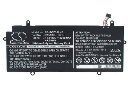 Replacement Battery for Toshiba  Portage Z30-A-1EI – Notebook, Laptop – 3350mAh / 49.58Wh / 14.8V