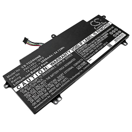 Replacement Battery for Toshiba Tecra Z40-A-10K Tecra Z40-A-10T, Tecra Z40-A-10X, – Laptop – 3800mAh / 54.72Wh