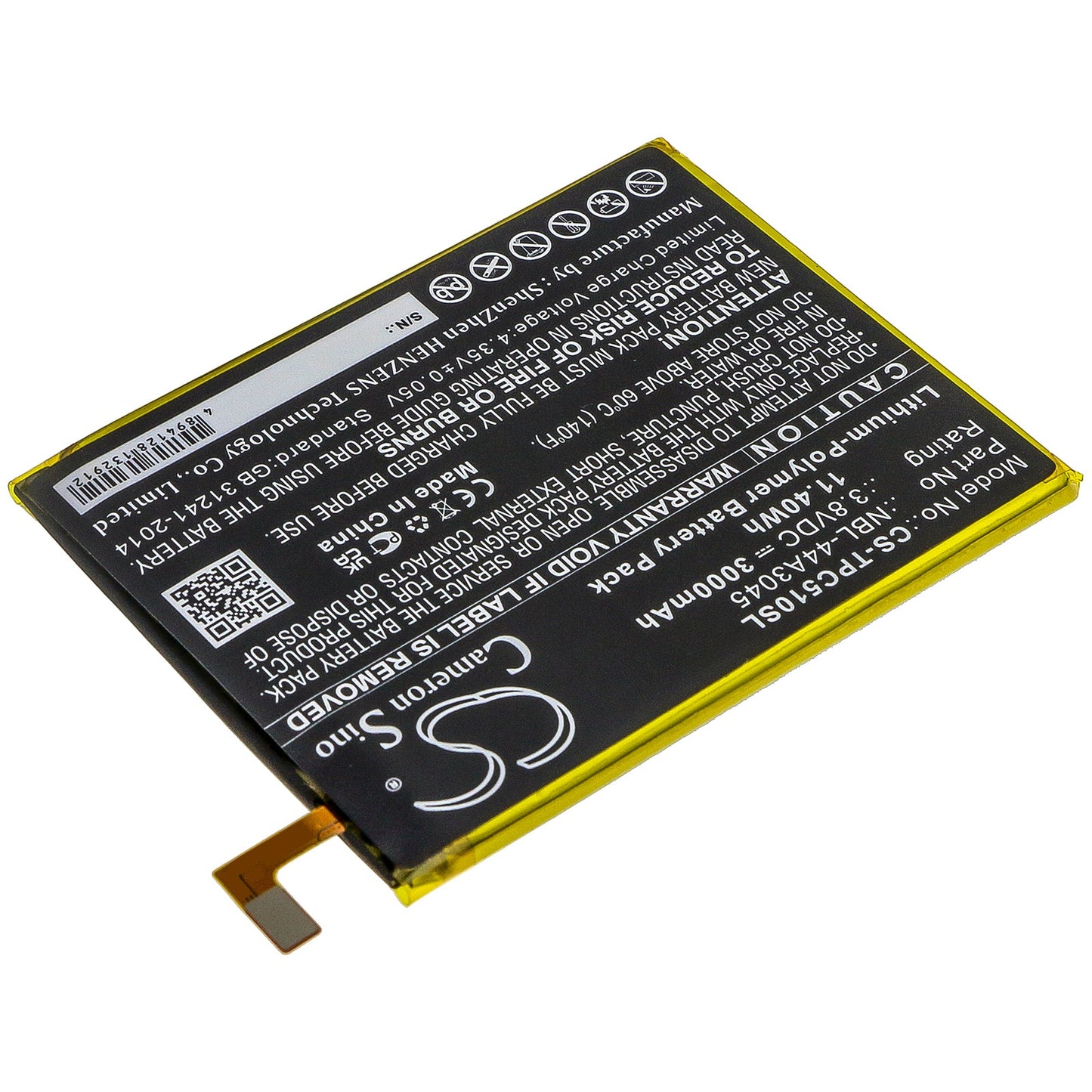 Replacement Battery for Neffos  C5 Max – Mobile, SmartPhone – 3000mAh / 11.40Wh / 3.8V
