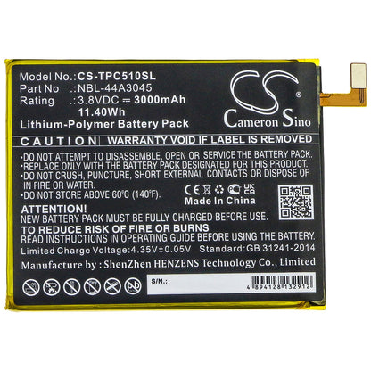 Replacement Battery for Neffos  C5 Max – Mobile, SmartPhone – 3000mAh / 11.40Wh / 3.8V