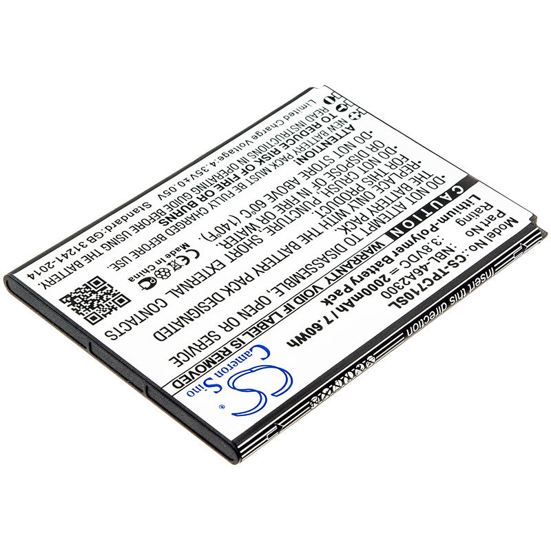 Replacement Battery for Neffos  C7a – Mobile, SmartPhone – 2000mAh / 7.60Wh / 3.8V