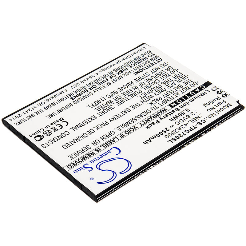 Replacement Battery for Neffos  C7s – Mobile, SmartPhone – 2500mAh / 9.50Wh / 3.8V