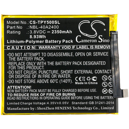 Replacement Battery for TP-Link  Neffos Y5s Dual SIM – Mobile, SmartPhone – 2350mAh / 8.93Wh / 3.8V