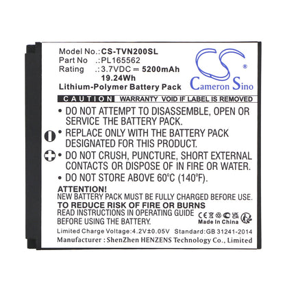Replacement Battery for TwoNav  Aventura 2 – GPS, Navigator – 5200mAh / 19.24Wh / 3.7V