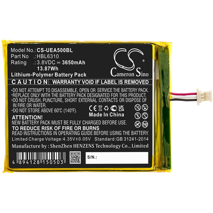 Replacement Battery for Urovo  i6310 – Barcode Scanner – 3650mAh / 13.87Wh / 3.8V
