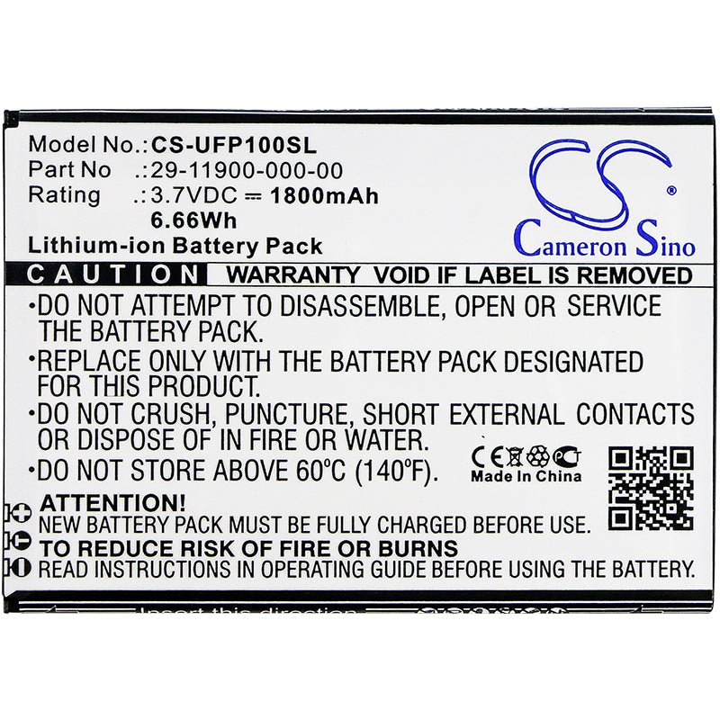Replacement Battery for Ulefone  Paris – Mobile, SmartPhone – 1800mAh / 6.66Wh / 3.7V