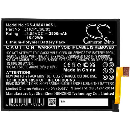 Replacement Battery for UMI  UMIDIGI X – Mobile, SmartPhone – 3900mAh / 15.02Wh / 3.85V