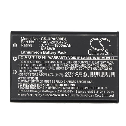 Replacement Battery for Unitech  HT6000 – Barcode Scanner – 1800mAh / 6.66Wh / 3.7V