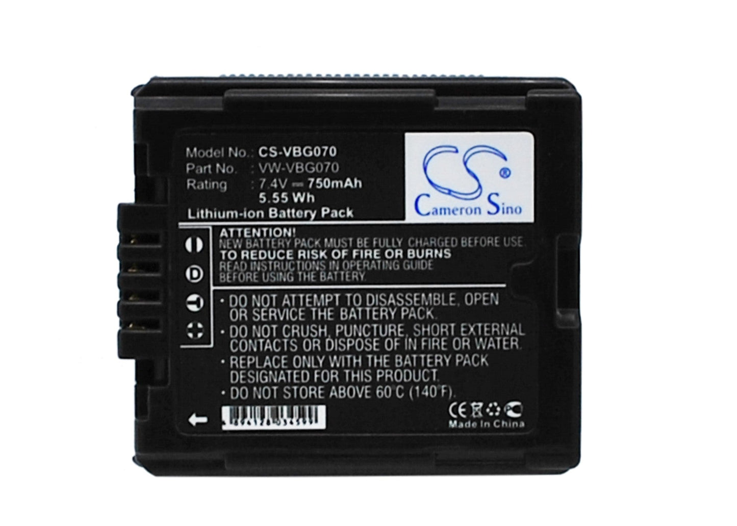 Replacement Battery for Panasonic  GS98GK – Camera – 750mAh / 7.4V