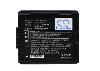 Replacement Battery for Panasonic  GS98GK – Camera – 750mAh / 7.4V