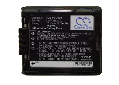 Replacement Battery for Panasonic  AG-HMC151 – Camera – 1320mAh / 9.77Wh / 7.4V