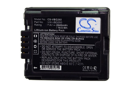 Replacement Battery for Panasonic  GS98GK – Camera – 2640mAh / 7.4V