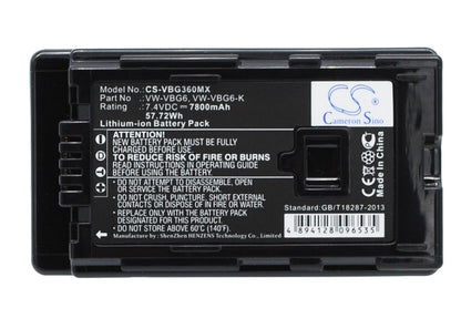 Replacement Battery for Panasonic  AG-AC130 – Camera – 7800mAh / 57.72Wh / 7.4V