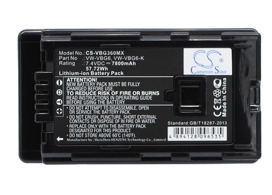 Replacement Battery for Panasonic  AG-AC130 – Camera – 7800mAh / 57.72Wh / 7.4V