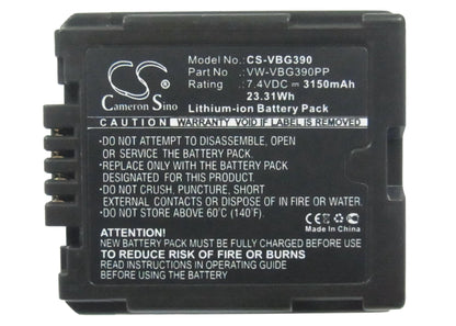 Replacement Battery for Panasonic  AG-HMC150 – Camera – 3150mAh / 23.31Wh / 7.4V