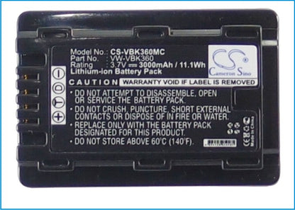 Replacement Battery for Panasonic  HC-V10 – Camera – 3000mAh / 3.7V