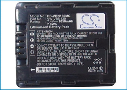Replacement Battery for Panasonic  HC-X800 – Camera – 1050mAh / 7.77Wh / 7.4V