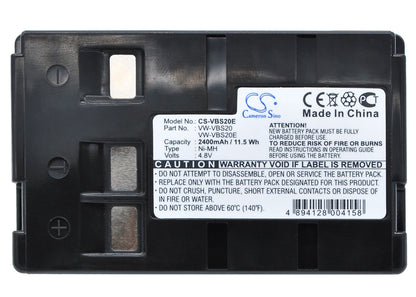 Replacement Battery for Panasonic  NV-A1 – Camera – 2400mAh / 11.52Wh / 4.8V