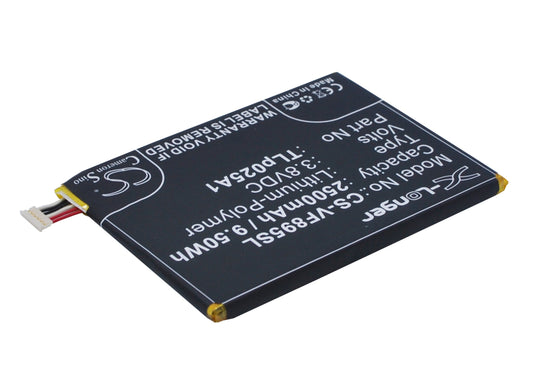 Replacement Battery for Vodafone  Smart Prime 6 – Mobile, SmartPhone – 2500mAh / 9.50Wh / 3.8V